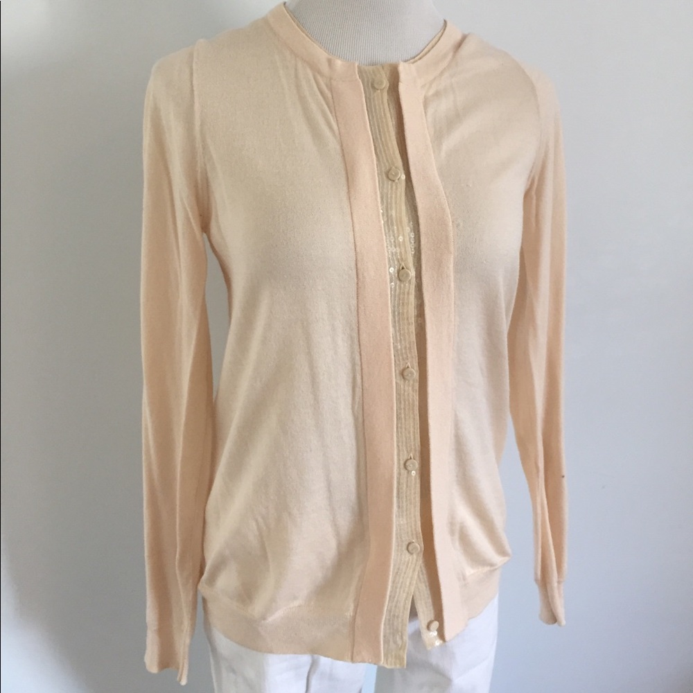 J. Crew Blush Pink  and Sequin Cardigan